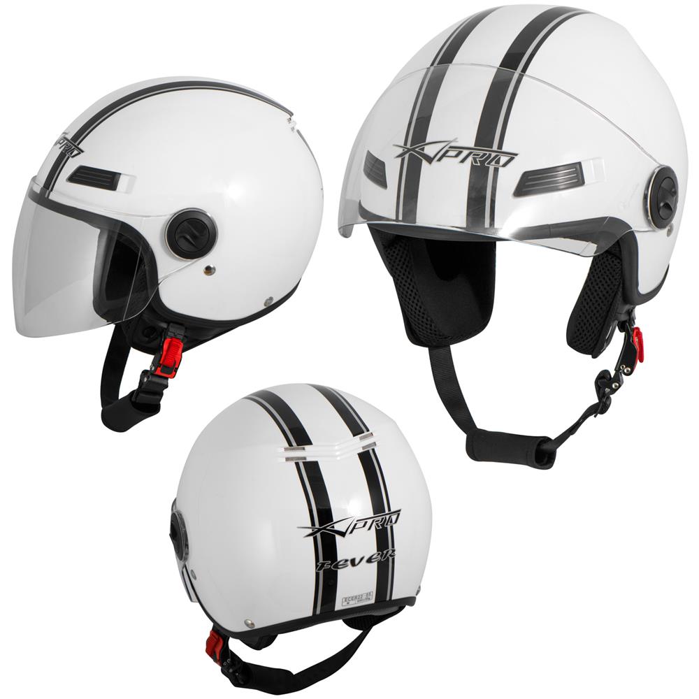 Casco Jet Scooter Moto Quad Omologato Ece 22 05 Visiera Bianco M - Foto 1