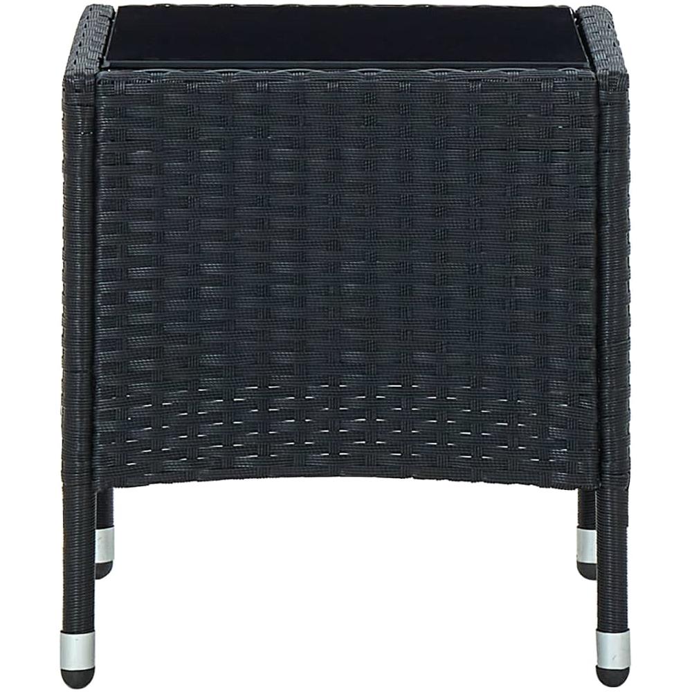 Tavolo Da Giardino Nero 40x40x45 Cm In Polyrattan - Foto 3