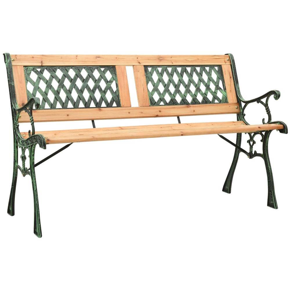 Panchina da Giardino 122 cm in Ghisa e Legno Massello di Abete - Foto 1