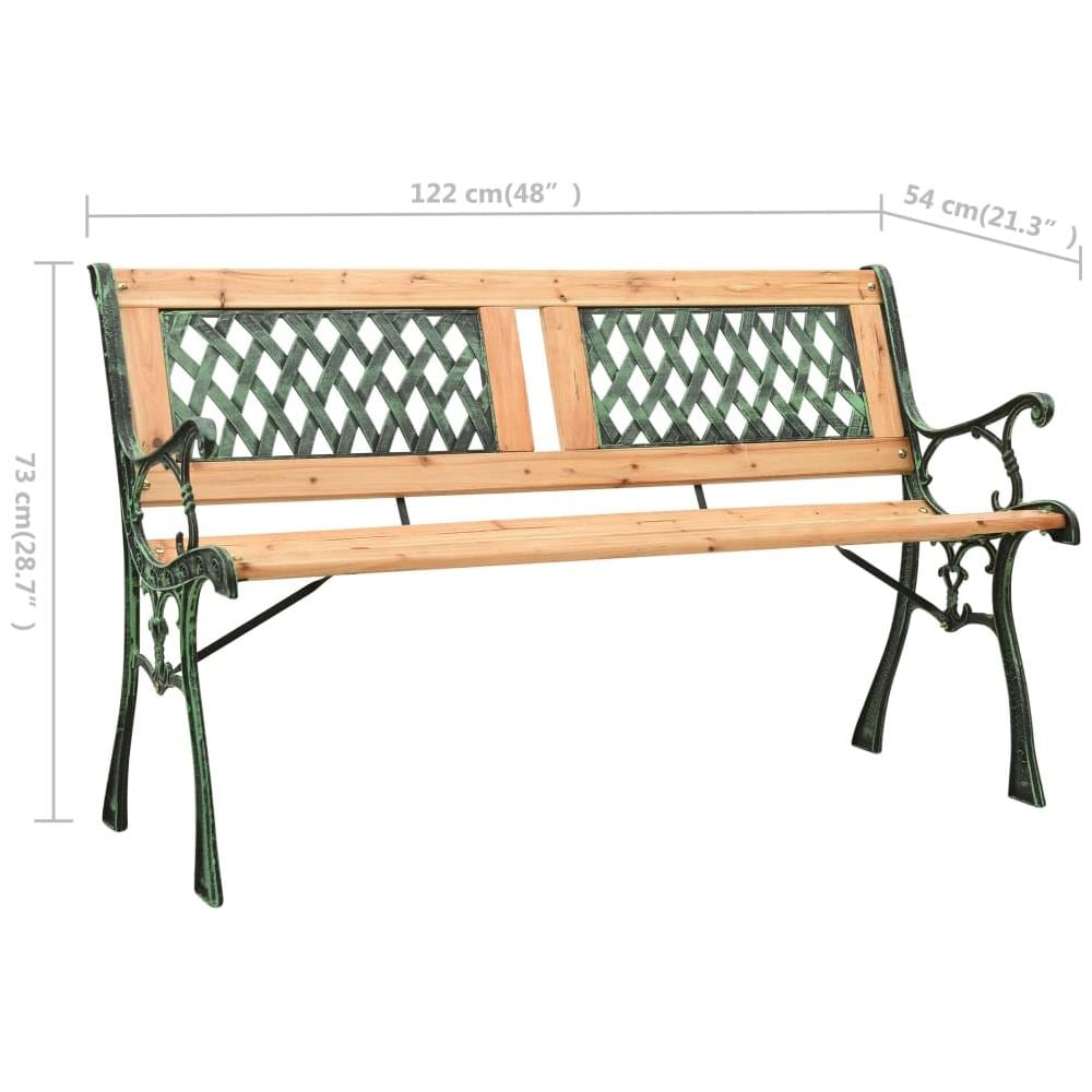 Panchina da Giardino 122 cm in Ghisa e Legno Massello di Abete - Foto 6