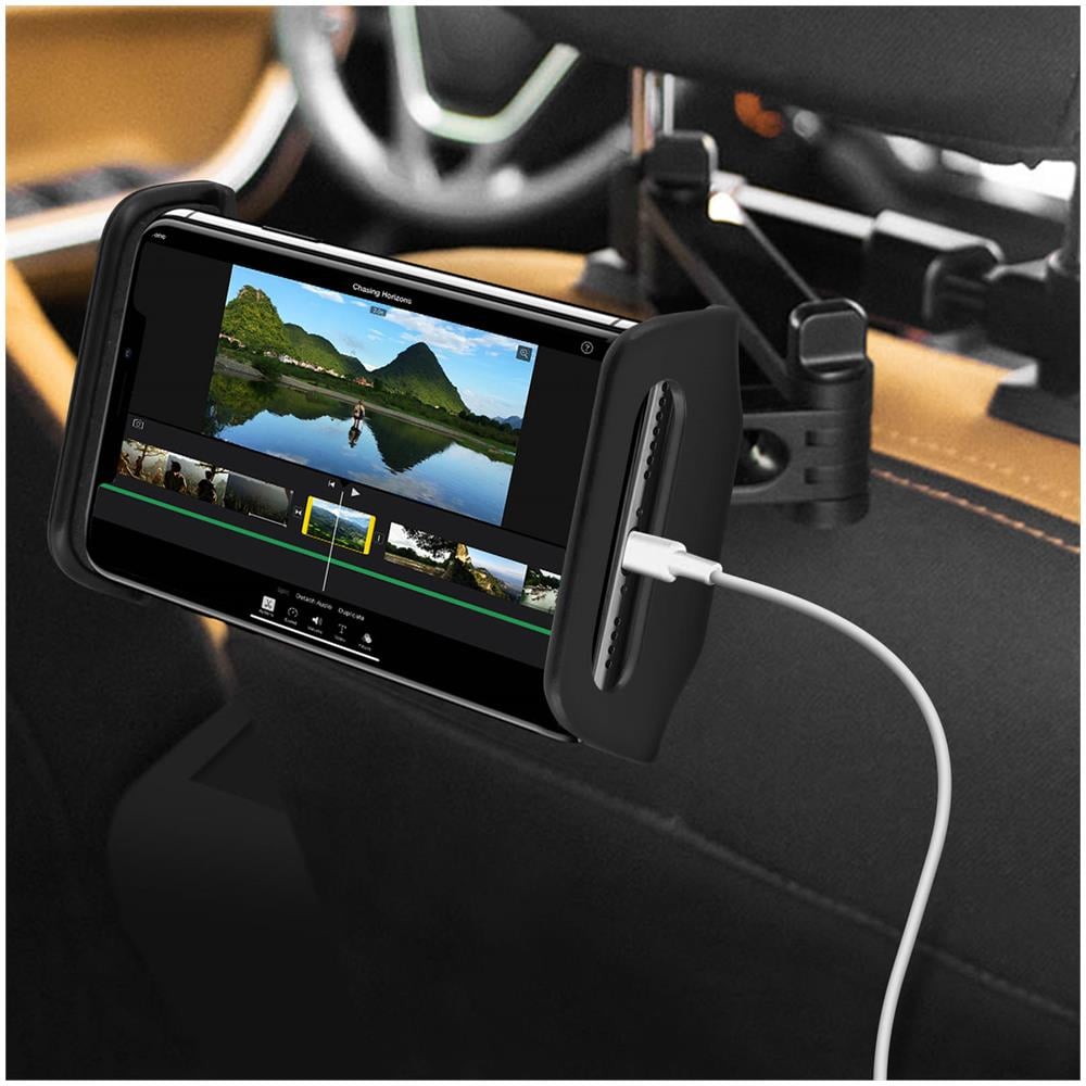 Supporto Poggiatesta Auto Per Telefono / Tableto Ruota A 360° Nero - Foto 2