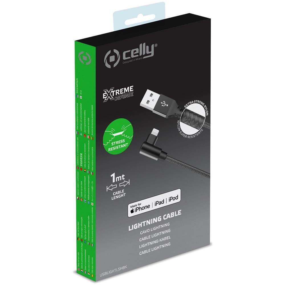 USB-A LIGHTNING L-SHAPE CABLE BK - Foto 4