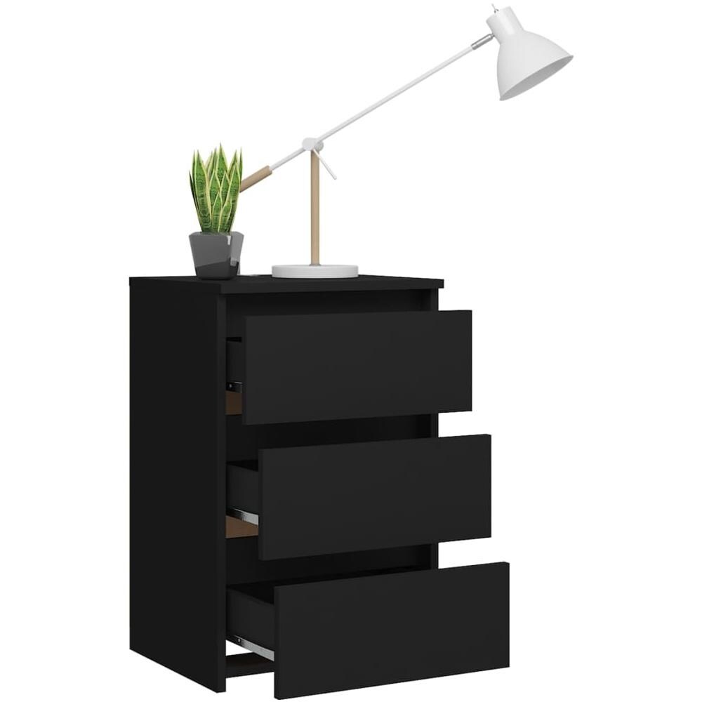 Comodino Nero 40x35x62,5 cm in Legno Multistrato - Foto 3