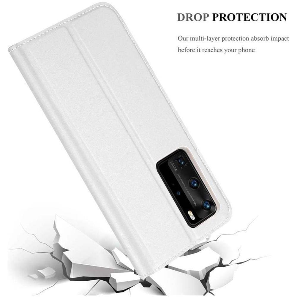 Custodia Compatibile Con Huawei P40 Pro In Classy Argento - Coperchio Protettiva Con Chiusura Magnetica, Funzione Stand E Tasca Per Le Carte - Foto 8