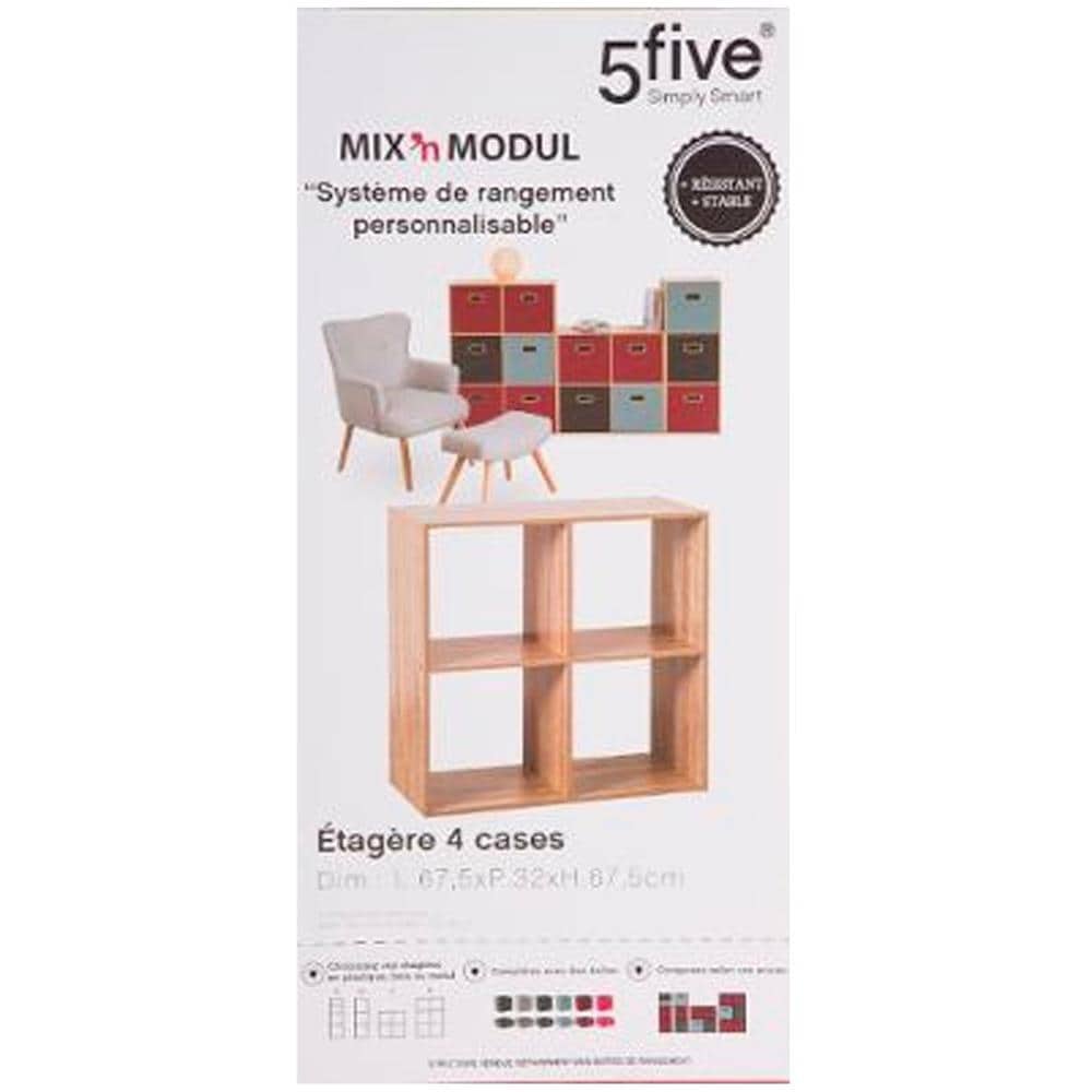 Libreria Decorativa Libro, 4 Ripiani, 68 Cm, Colore Marrone - Foto 2