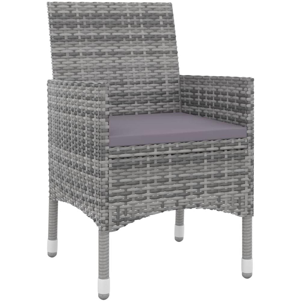 Set Da Pranzo Da Giardino 3 Pz Con Cuscini Polyrattan E Vetro - Foto 3