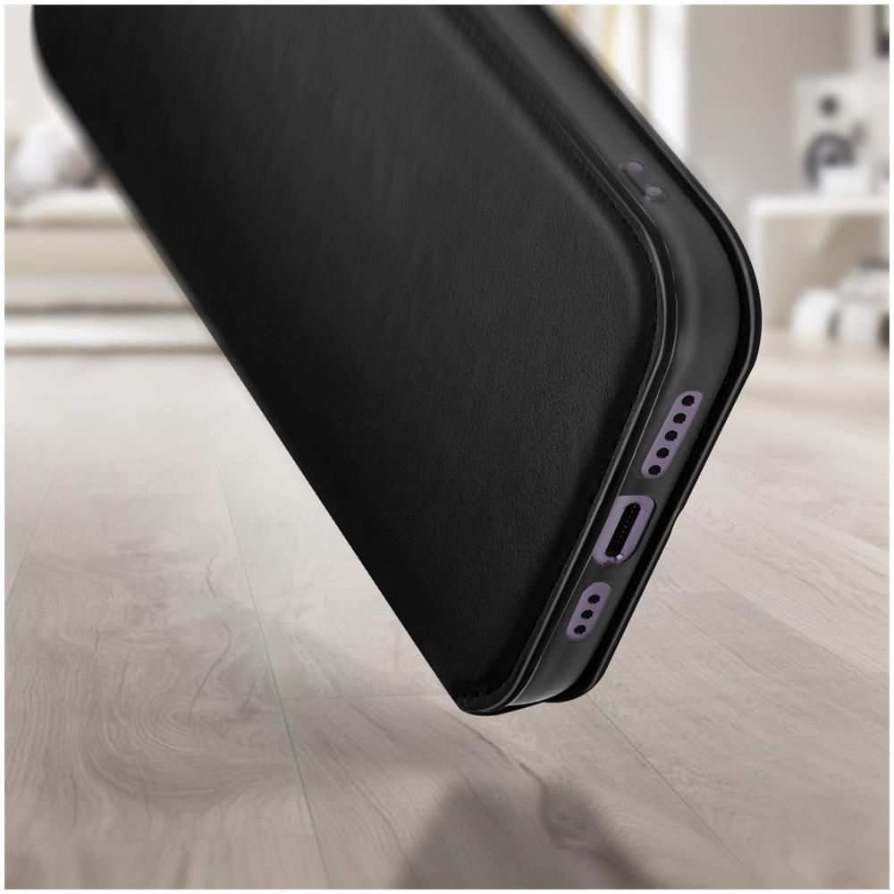Custodia Iphone 14 Pro Max Portafoglio Funzione Supporto Video Nera - Foto 5