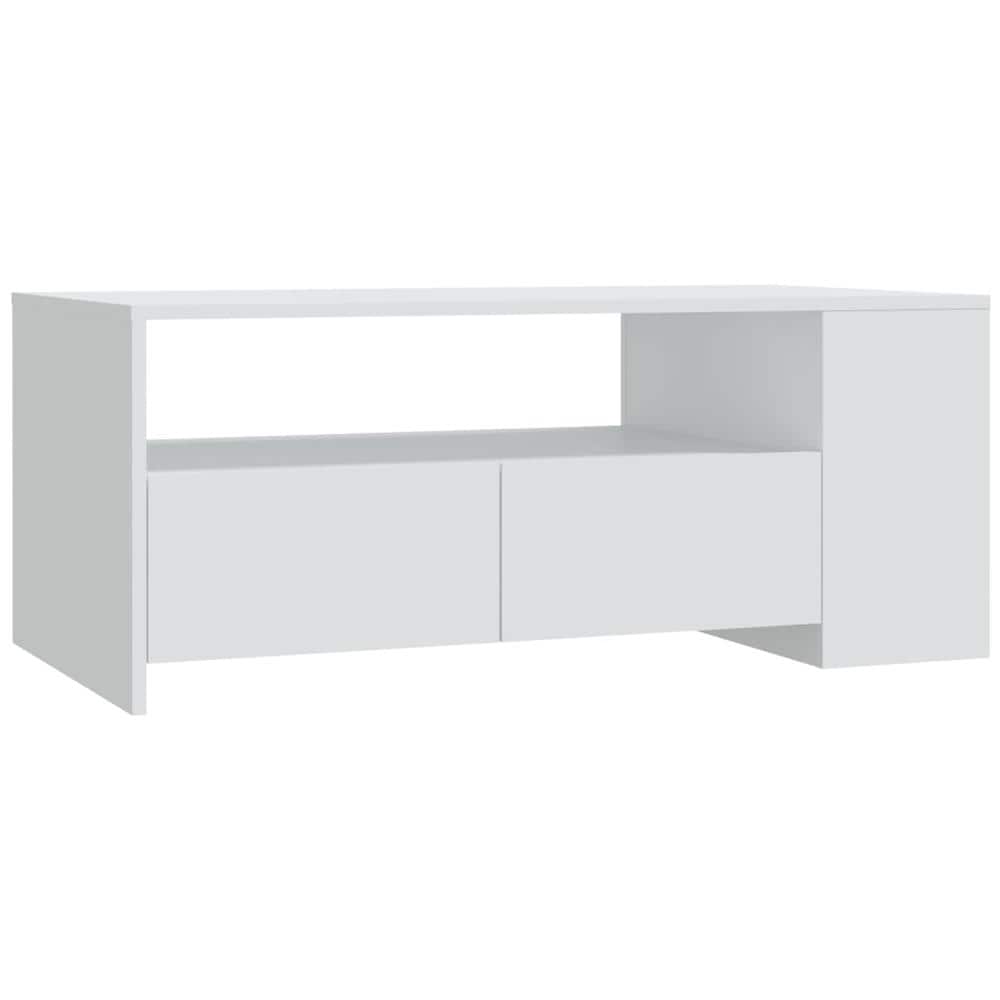 Tavolino Da Salotto Bianco 102x55x42 Cm Legno Legno Multistrato - Foto 1