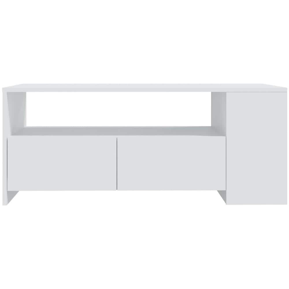 Tavolino Da Salotto Bianco 102x55x42 Cm Legno Legno Multistrato - Foto 2