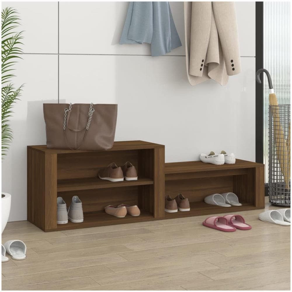 Scarpiera Rovere Marrone 150x35x45 Cm In Legno Multistrato - Foto 1