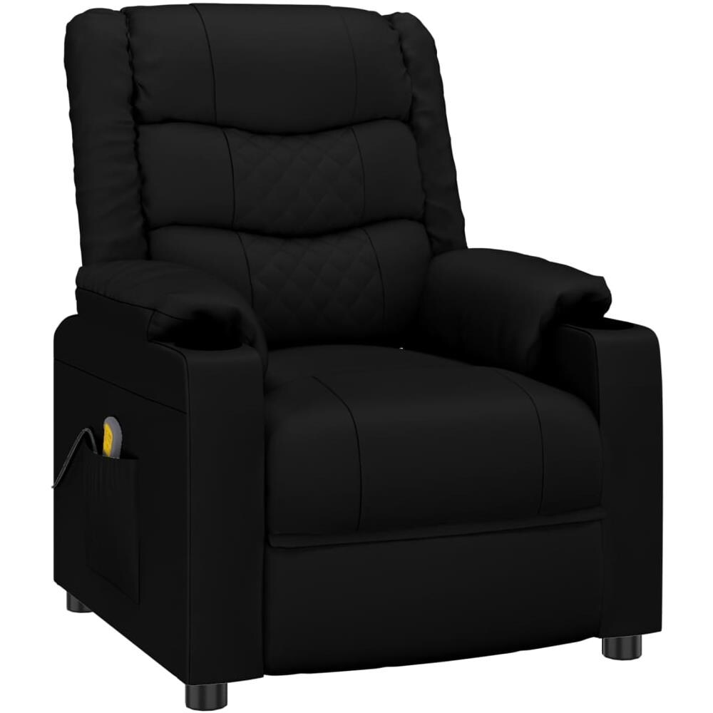 Poltrona Massaggiante Nera In Similpelle - Foto 2