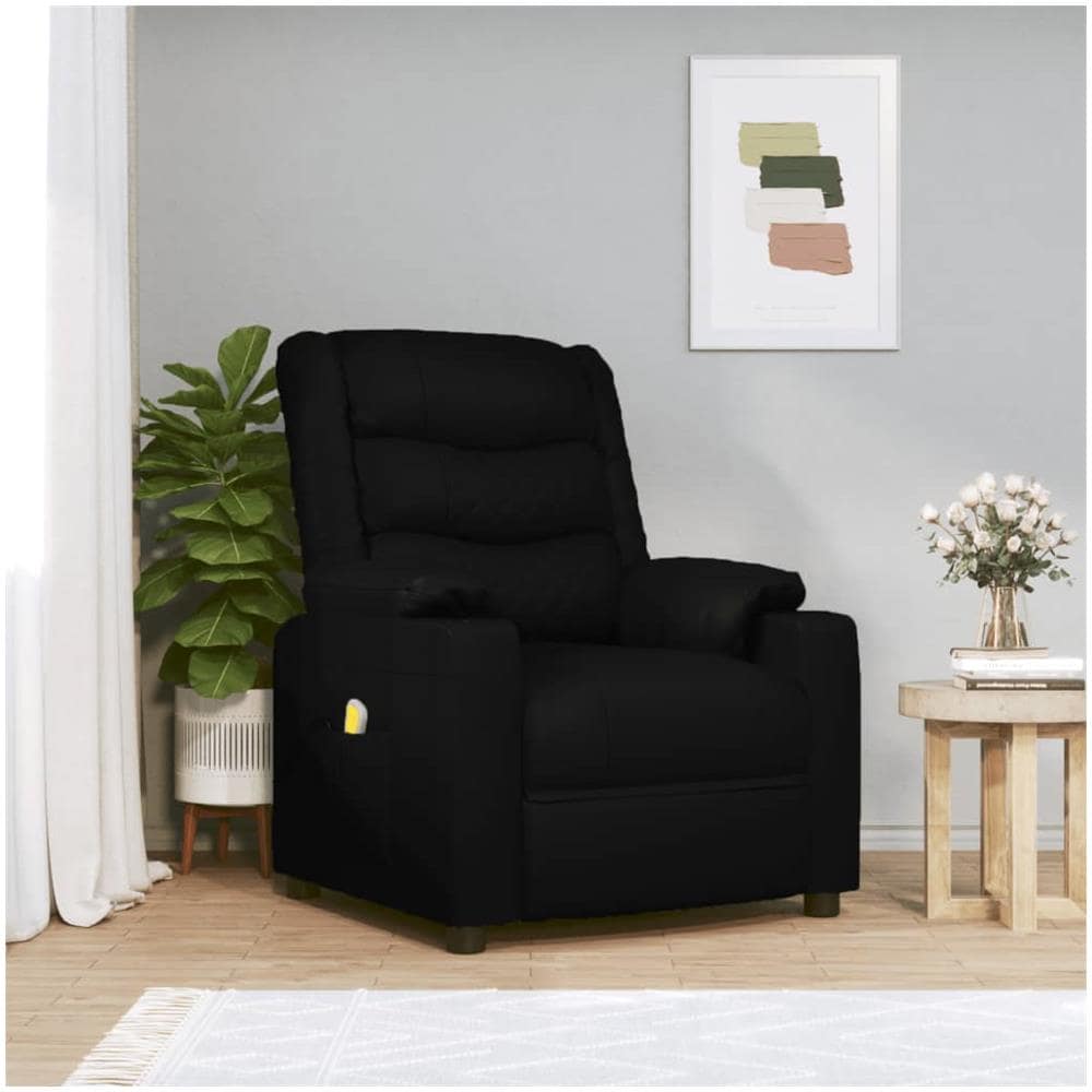 Poltrona Massaggiante Nera In Similpelle - Foto 1