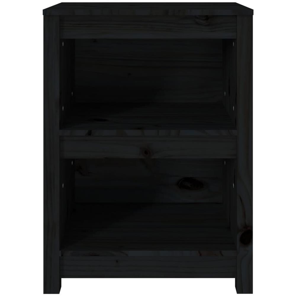 Libreria Nera 50x35x68 Cm In Legno Massello Di Pino - Foto 2