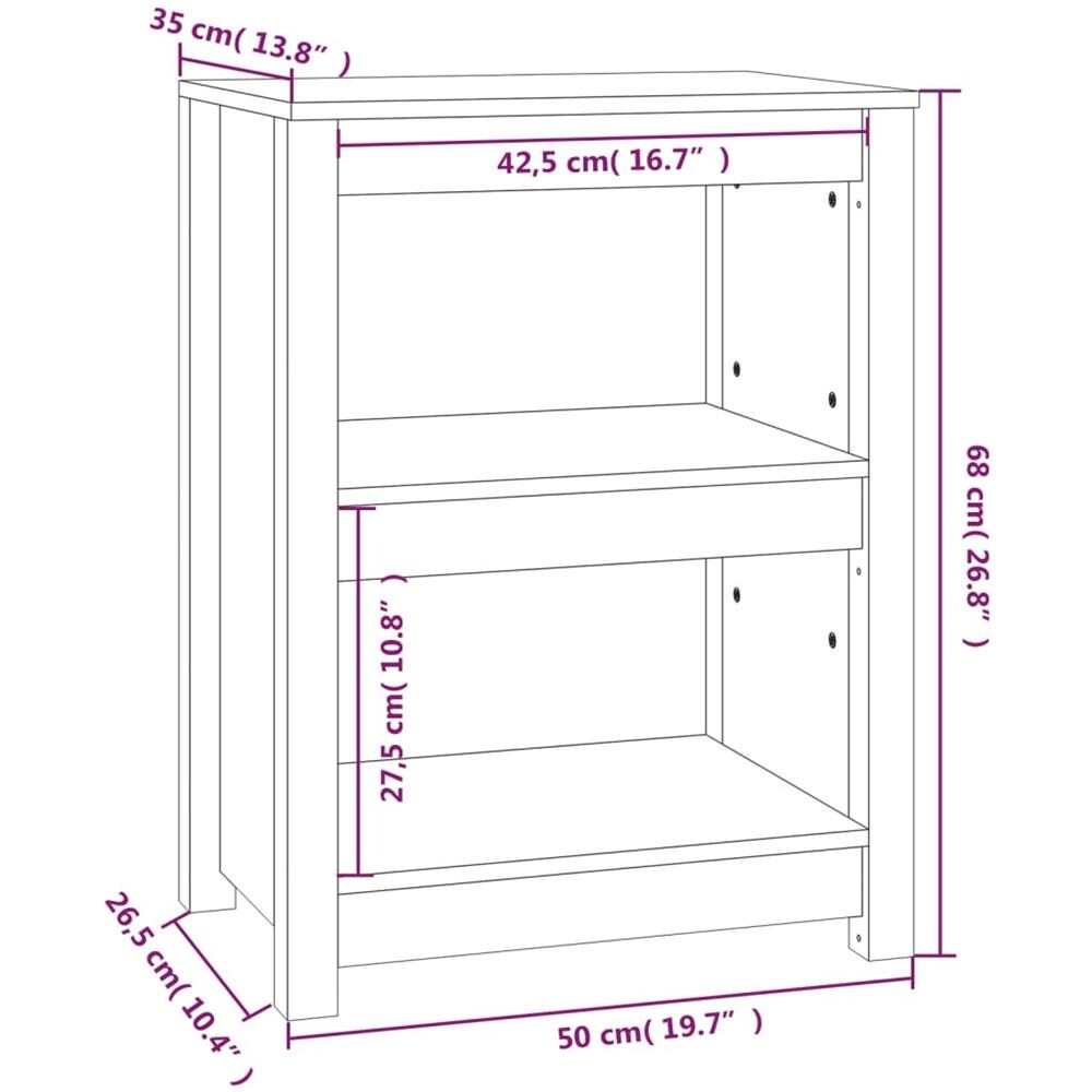 Libreria Nera 50x35x68 Cm In Legno Massello Di Pino - Foto 3