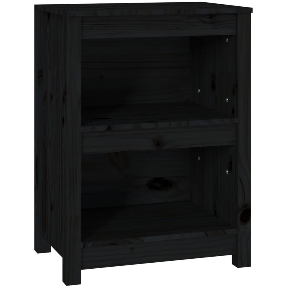 Libreria Nera 50x35x68 Cm In Legno Massello Di Pino - Foto 1