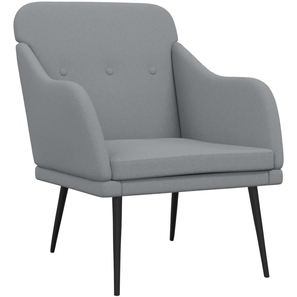 Poltrona Grigio Chiaro 63x76x80 Cm In Tessuto - Foto 2