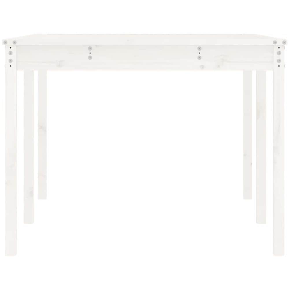 Tavolo Da Giardino Bianco 203,5x100x76cm Legno Massello Di Pino - Foto 2