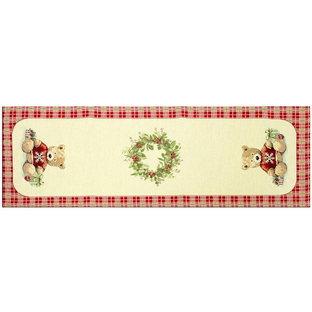 Tovaglia Natale Centrino Runner Tavolo Centrotavola Orsetto 45x140 Orsetto - Foto 1