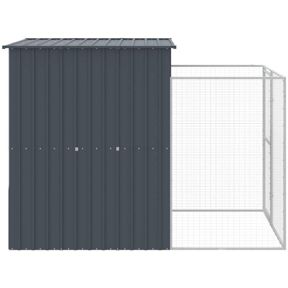 Casetta Cani con Corsa Antracite 165x251x181 cm Acciaio Zincato - Foto 3