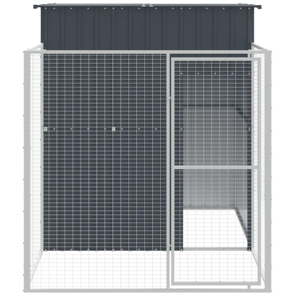 Casetta Cani con Corsa Antracite 165x251x181 cm Acciaio Zincato - Foto 2