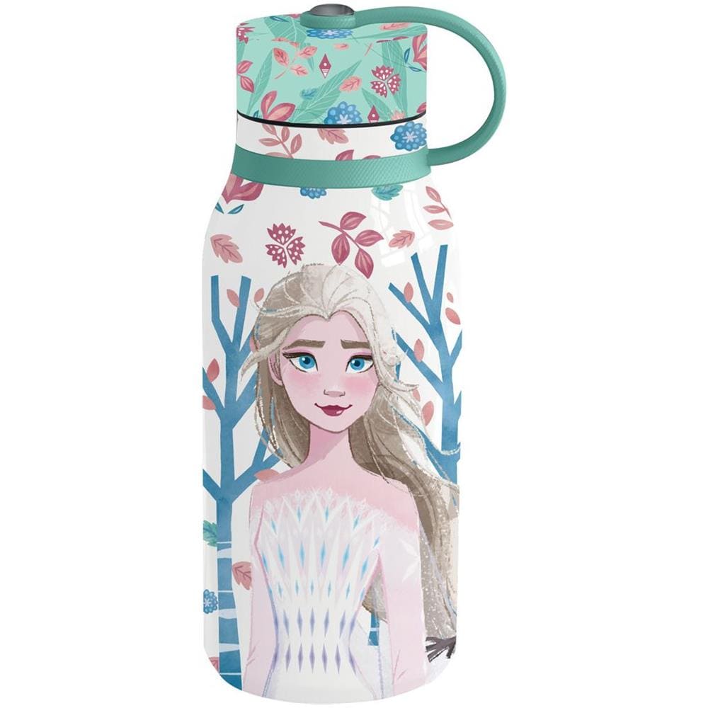 Disney Borraccia Bianca Per Bambine In Acciaio Inossidabile Isolante Frozen Elsa Anna E Olaf 330 Ml Termica Con Beccuccio E Tappo Di Sicurezza - Foto 1