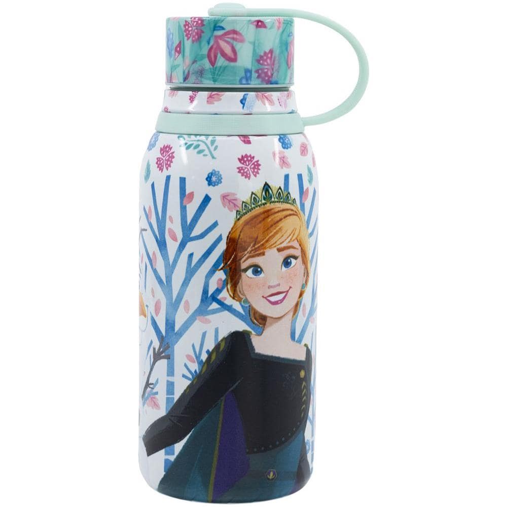 Disney Borraccia Bianca Per Bambine In Acciaio Inossidabile Isolante Frozen Elsa Anna E Olaf 330 Ml Termica Con Beccuccio E Tappo Di Sicurezza - Foto 3