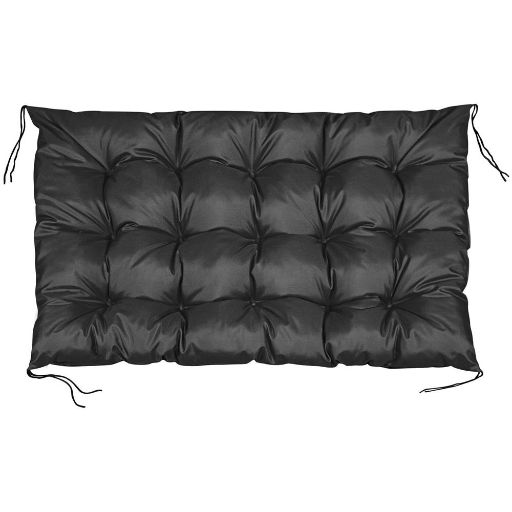 Cuscino da giardino 120x80 cm impermeabile nero per panca in pallet - Foto 1