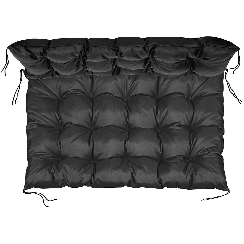 Cuscino da giardino 120x80 cm impermeabile nero per panca in pallet - Foto 2