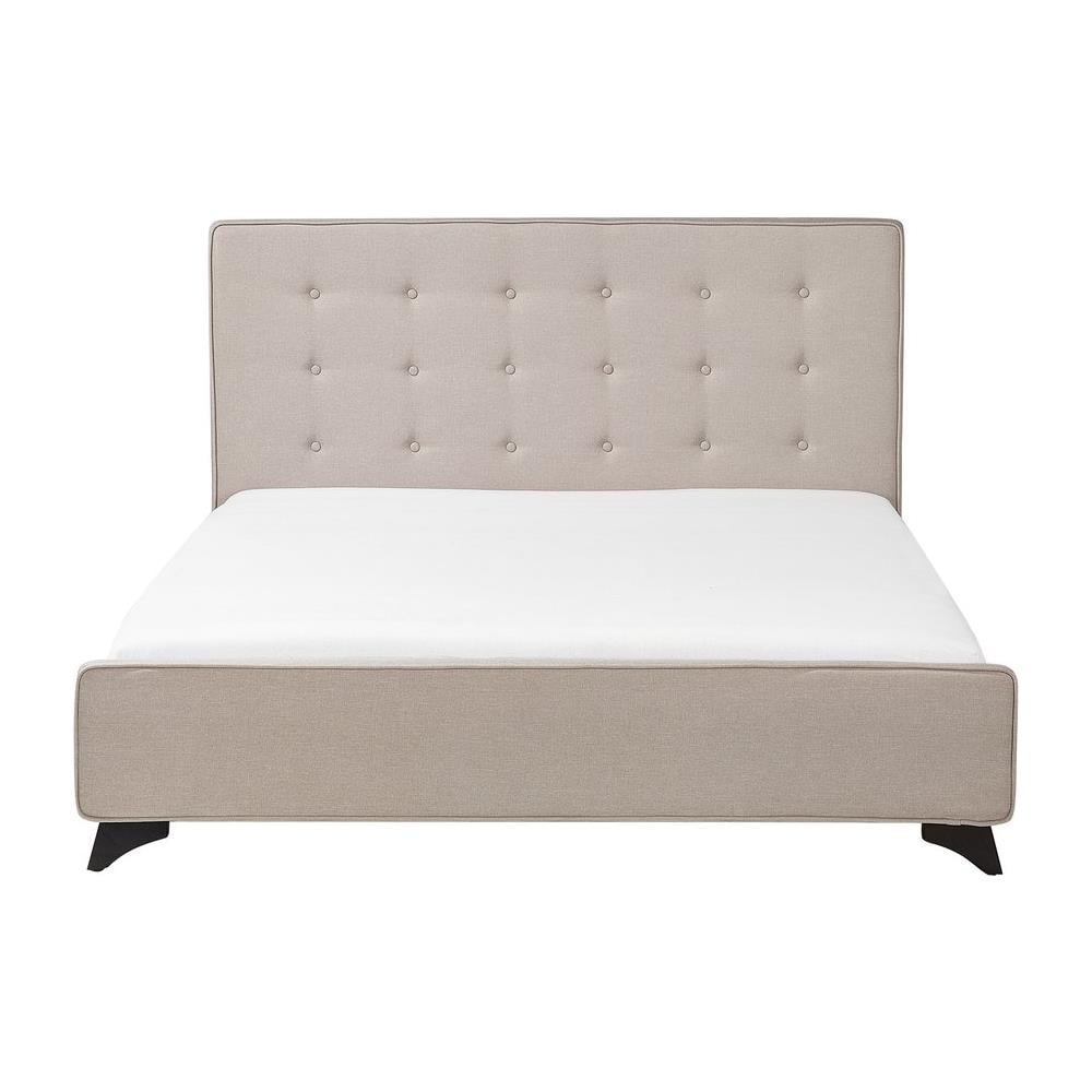 Letto In Tessuto Beige 160 X 200 Cm Ambassador - Foto 2