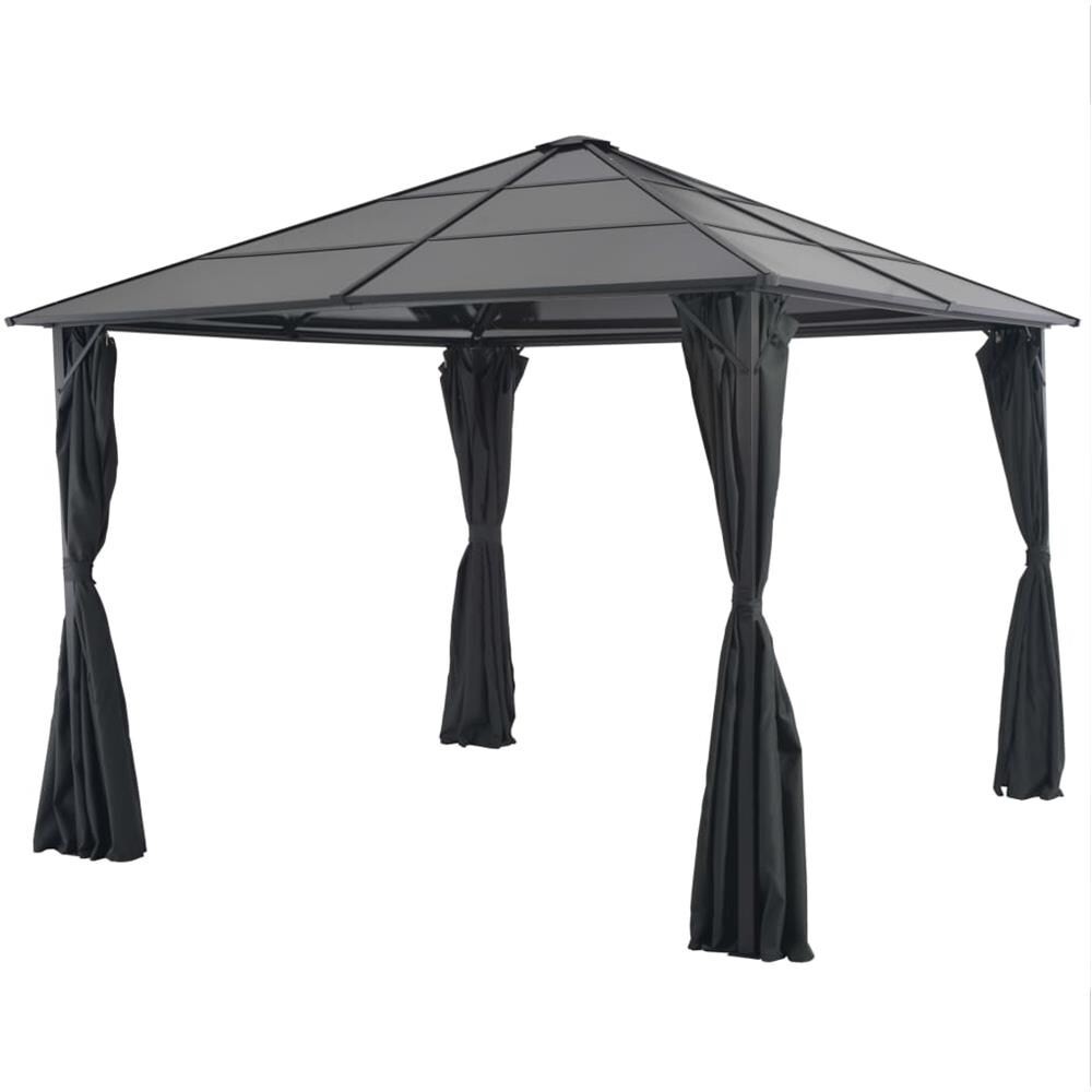 Gazebo Con Tende 3x3 M Nero - Foto 1