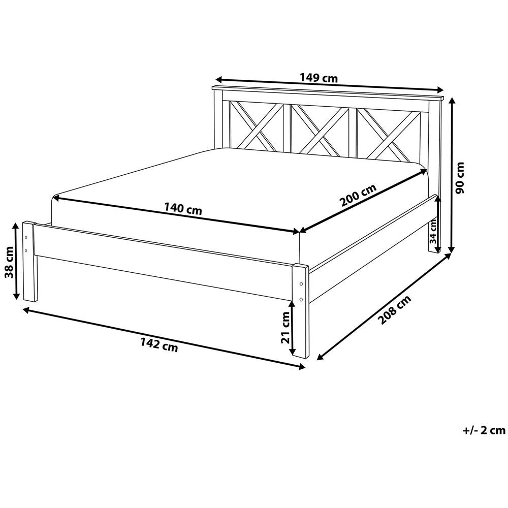 Letto Doppio In Legno Bianco 140x200cm Tannay - Foto 2