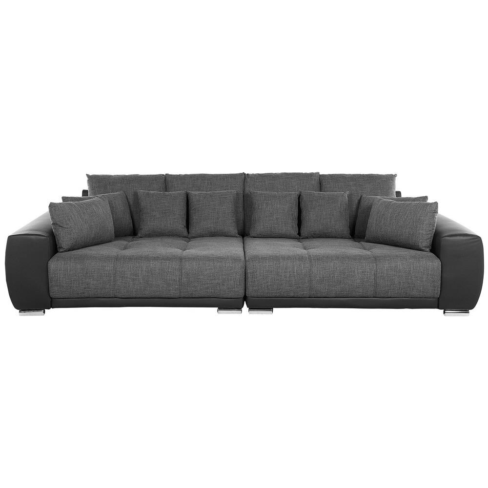 Divano Xl 4 Posti In Tessuto Grigio Scuro Torpo - Foto 1