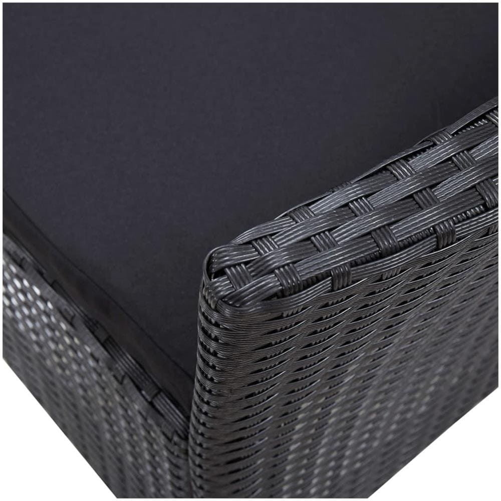 Set Da Pranzo Da Giardino 5 Pz In Polyrattan Nero - Foto 8