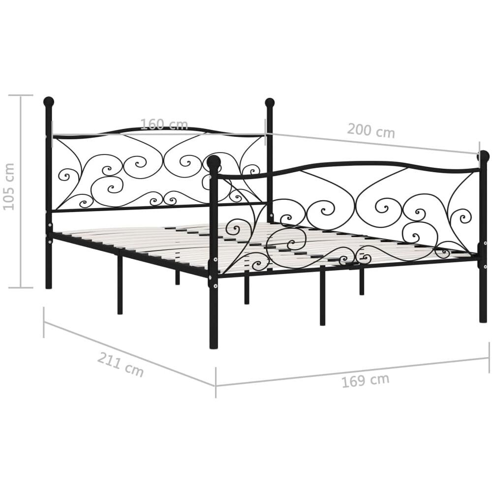 Giroletto Con Doghe Nero In Metallo 160x200 Cm - Foto 5