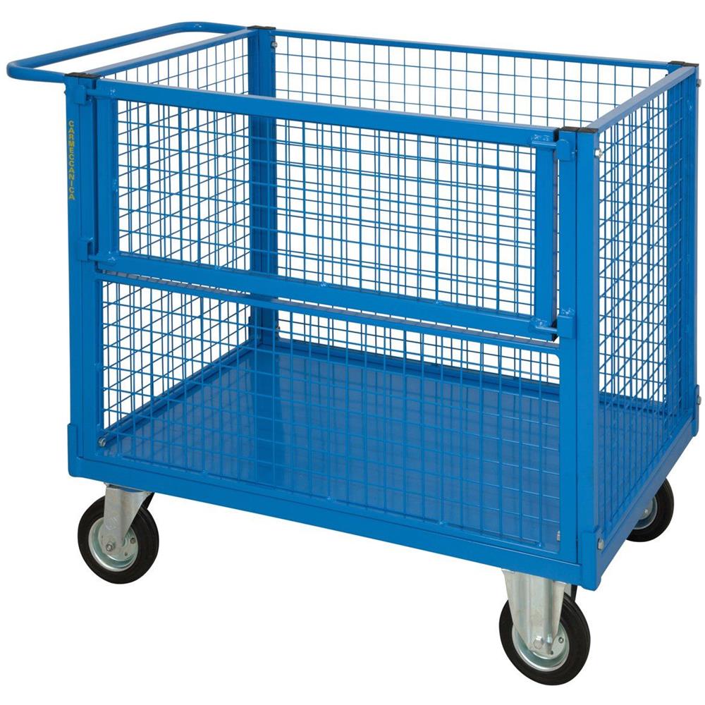 Pianale Con Quattro Sponde In Rete Una Parzialmente Ribaltabile, 4 Ruote Girevoli - Foto 1