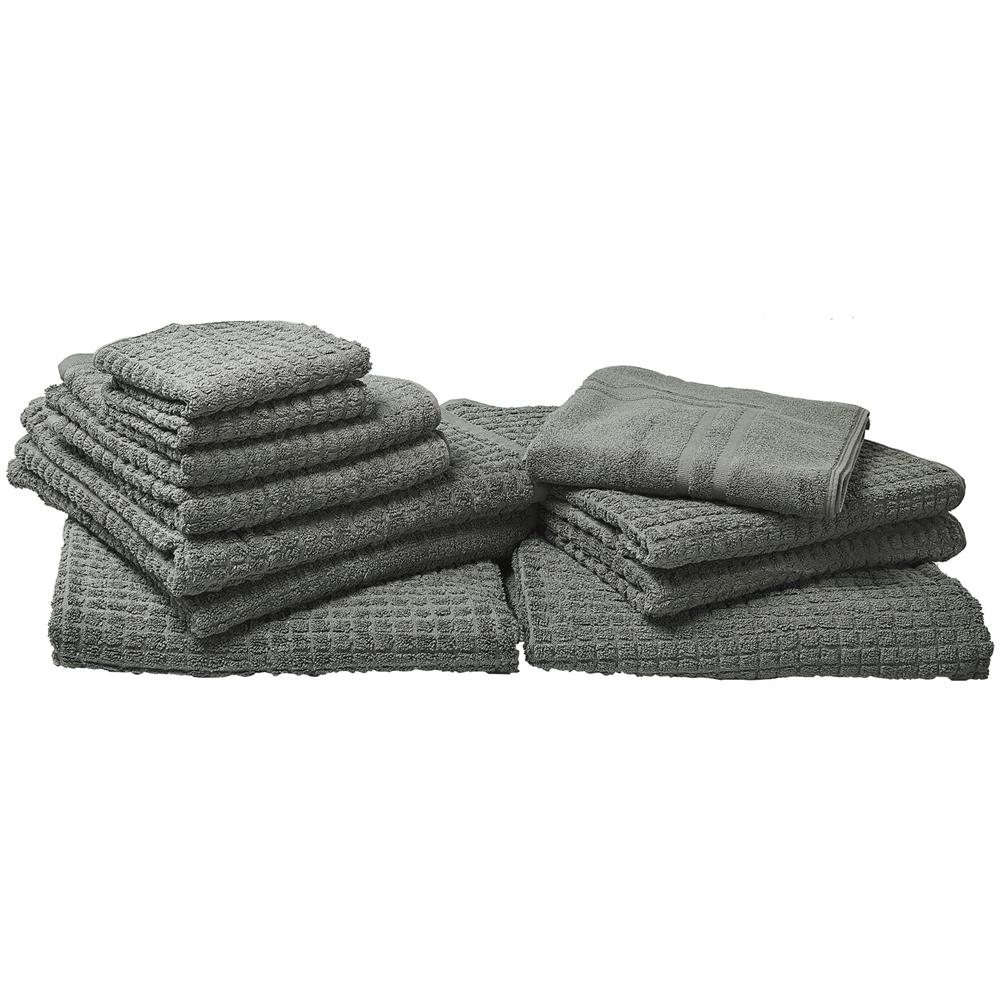 Set Di 11 Asciugamani In Cotone Grigio Atai - Foto 1