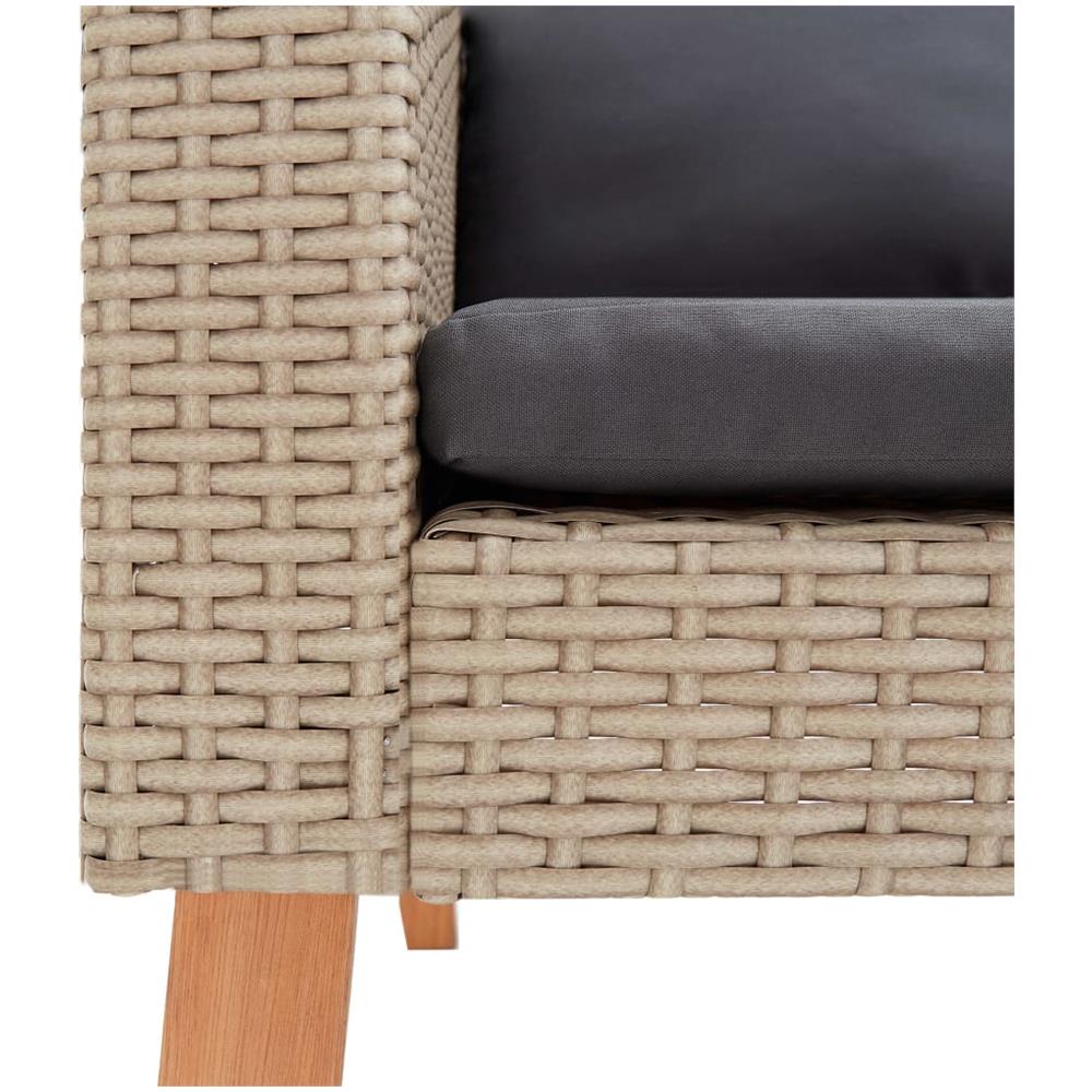 Set Divani Da Giardino 3 Pz Con Cuscini In Polyrattan Beige - Foto 2