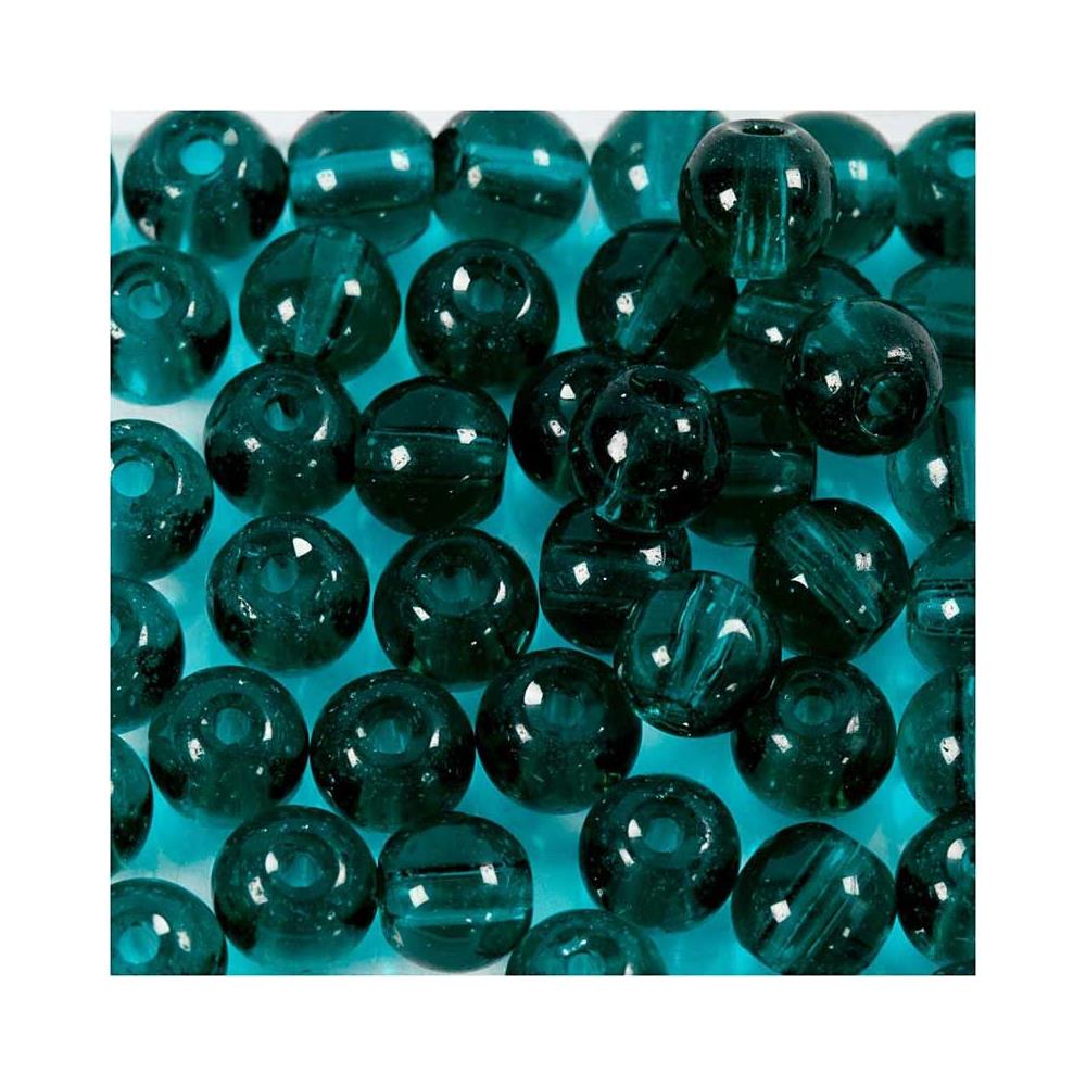 45 Perline Rotonde Sfaccettate In Vetro Ø 4 Mm - Blu Verde - Foto 1