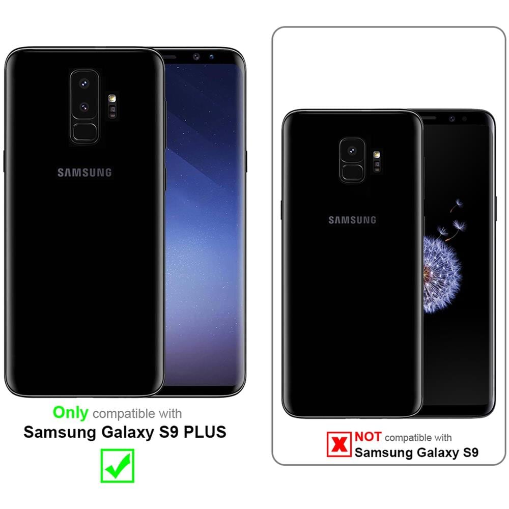 Custodia Compatibile Con Samsung Galaxy S9 Plus - Ottica A Strisce In Opale Nero - Coperchio Protettivo In Vetro Temperato E Silicone Tpu - Foto 2