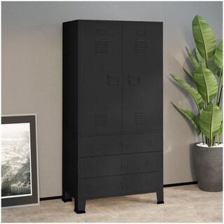 HAKU Möbel Armadio Su Ruote - Tubo Acciaio Nero, Aste Cromate, Altezza Regolabile 105-160 Cm, 71x43 Cm, Moderno