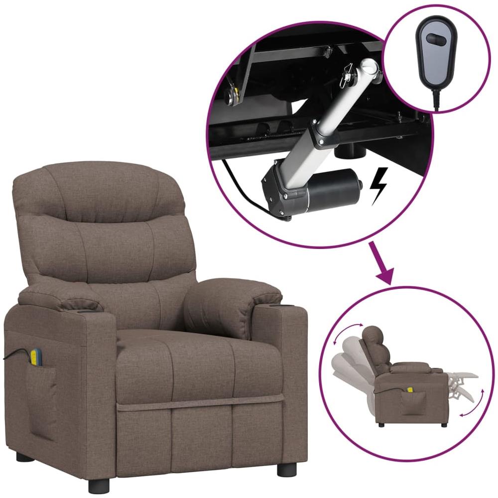 Poltrona Massaggiante Elettrica Tortora In Tessuto - Foto 1