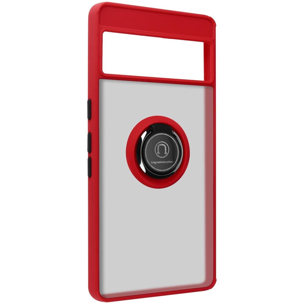 Cover Google Pixel 7 Pro Bimateria Anello Metallico Supporto Rossa - Foto 2