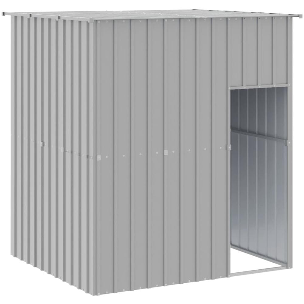 Casetta Cani Tetto Grigio Chiaro 165x153x181 Cm Acciaio Zincato - Foto 1