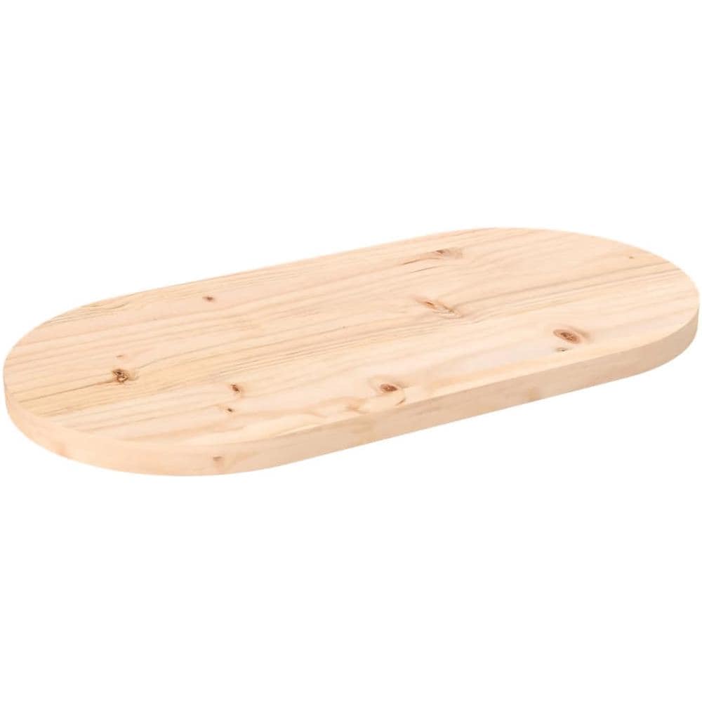 Piano Tavolo 60x30x2,5 Cm In Legno Massello Di Pino Ovale - Foto 1