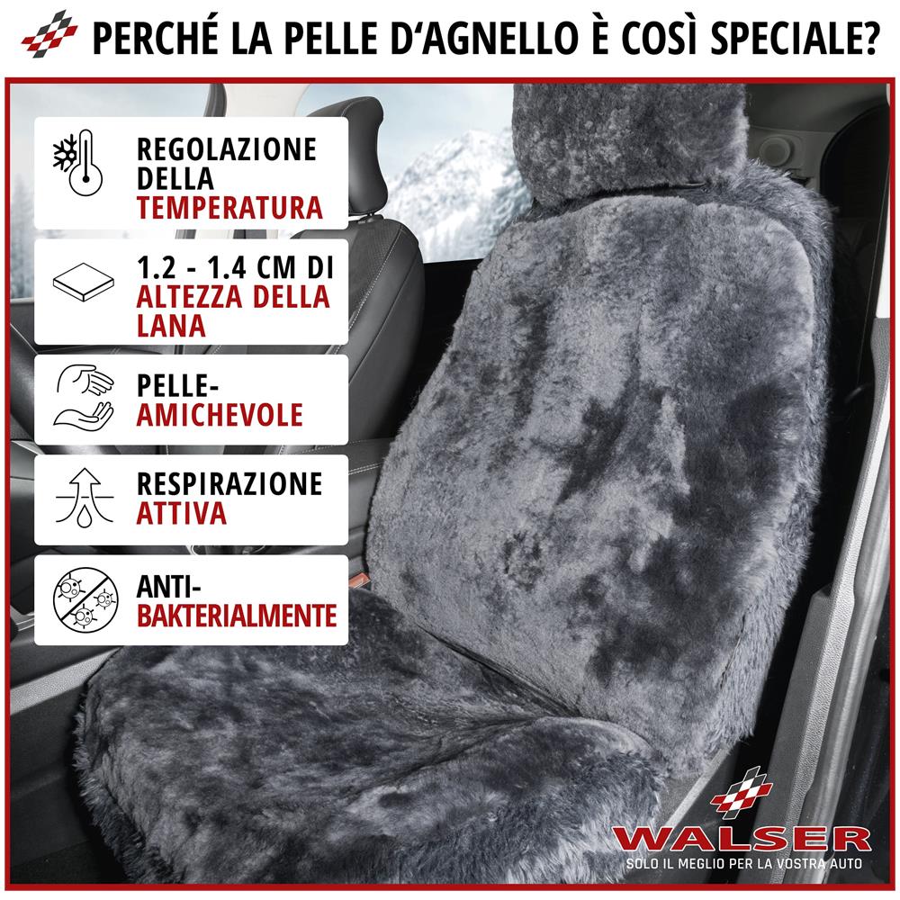 Coprisedili Auto Maya In Pelle Di Agnello Antracite - Foto 2