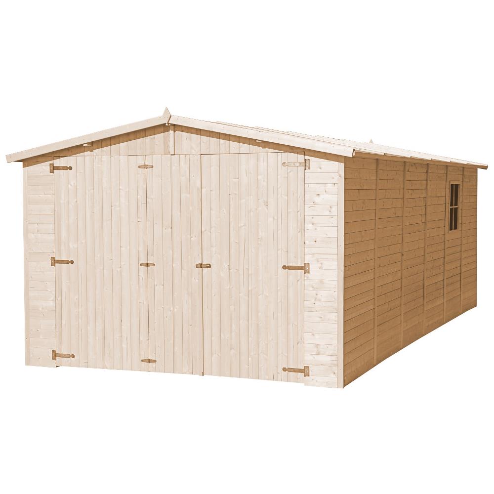 Garage In Legno 18 M2 - Magazzino Con Finestre - A222x616x324 Cm - In Pannelli In Legno Naturale - Capanno Da Giardino - M102 - Foto 2