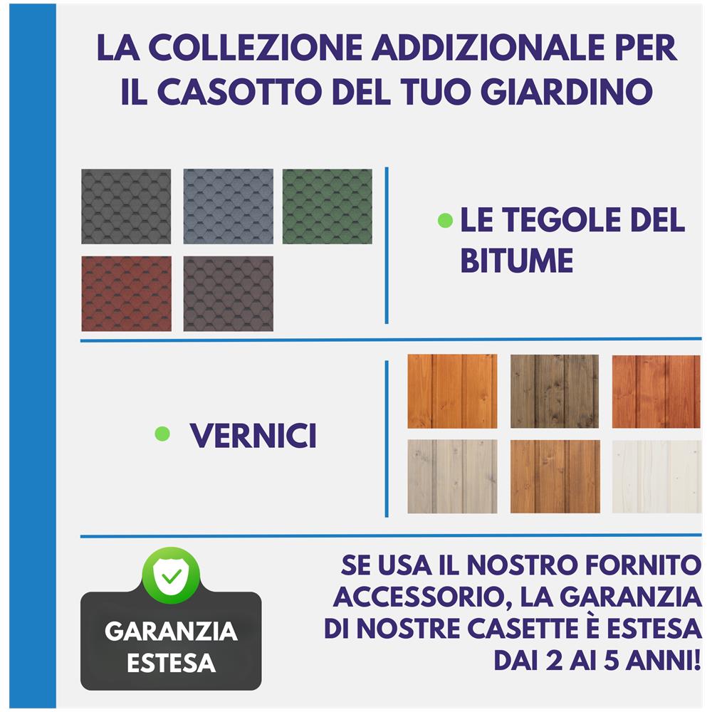 Garage In Legno 18 M2 - Magazzino Con Finestre - A222x616x324 Cm - In Pannelli In Legno Naturale - Capanno Da Giardino - M102 - Foto 7