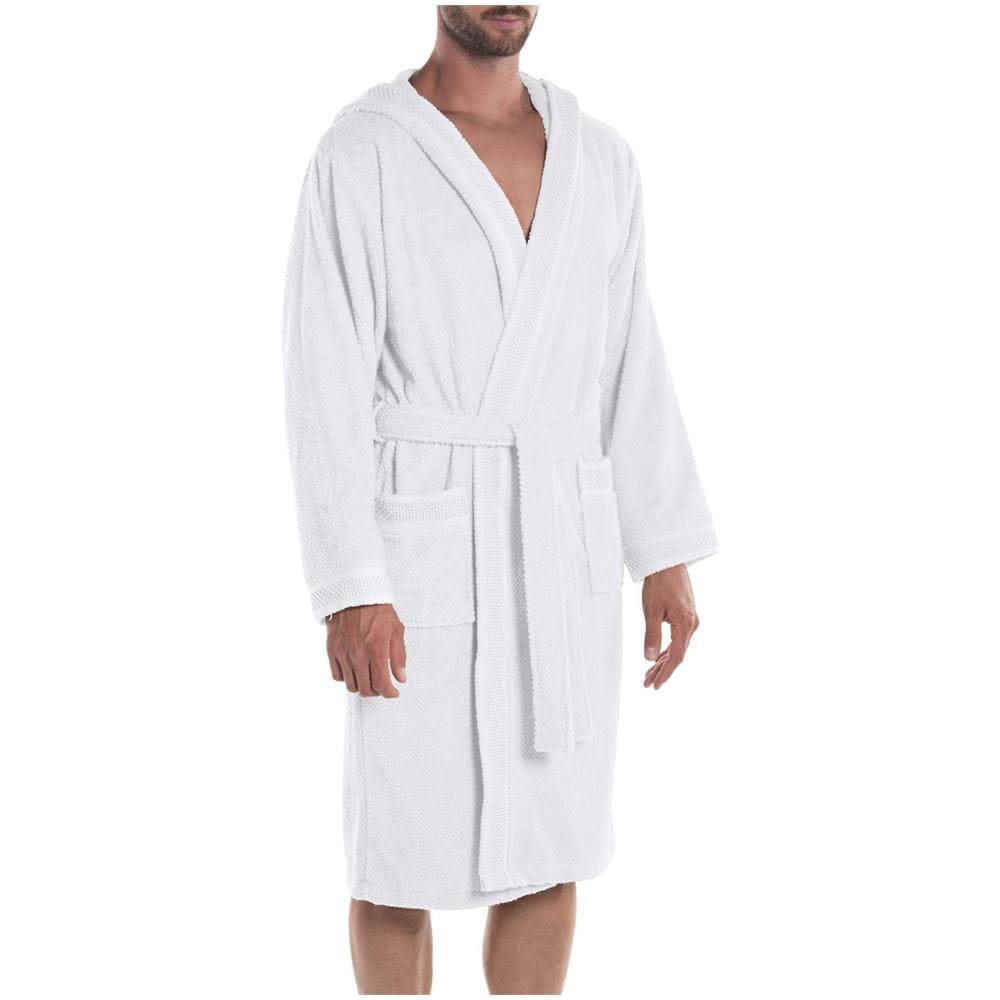 Accappatoio Con Cappuccio Spugnissima Gim In Cotone Colore Bianco Misura Ml - Foto 3
