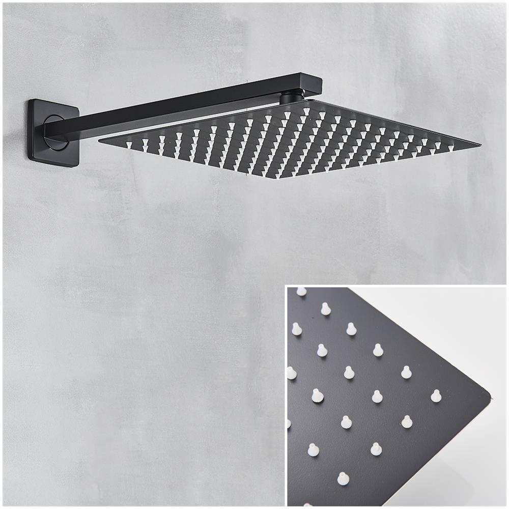 Set miscelatore doccia, Blackswan, tipo M77.4, modello a cascata nero opaco, misura 40 cm - Foto 4