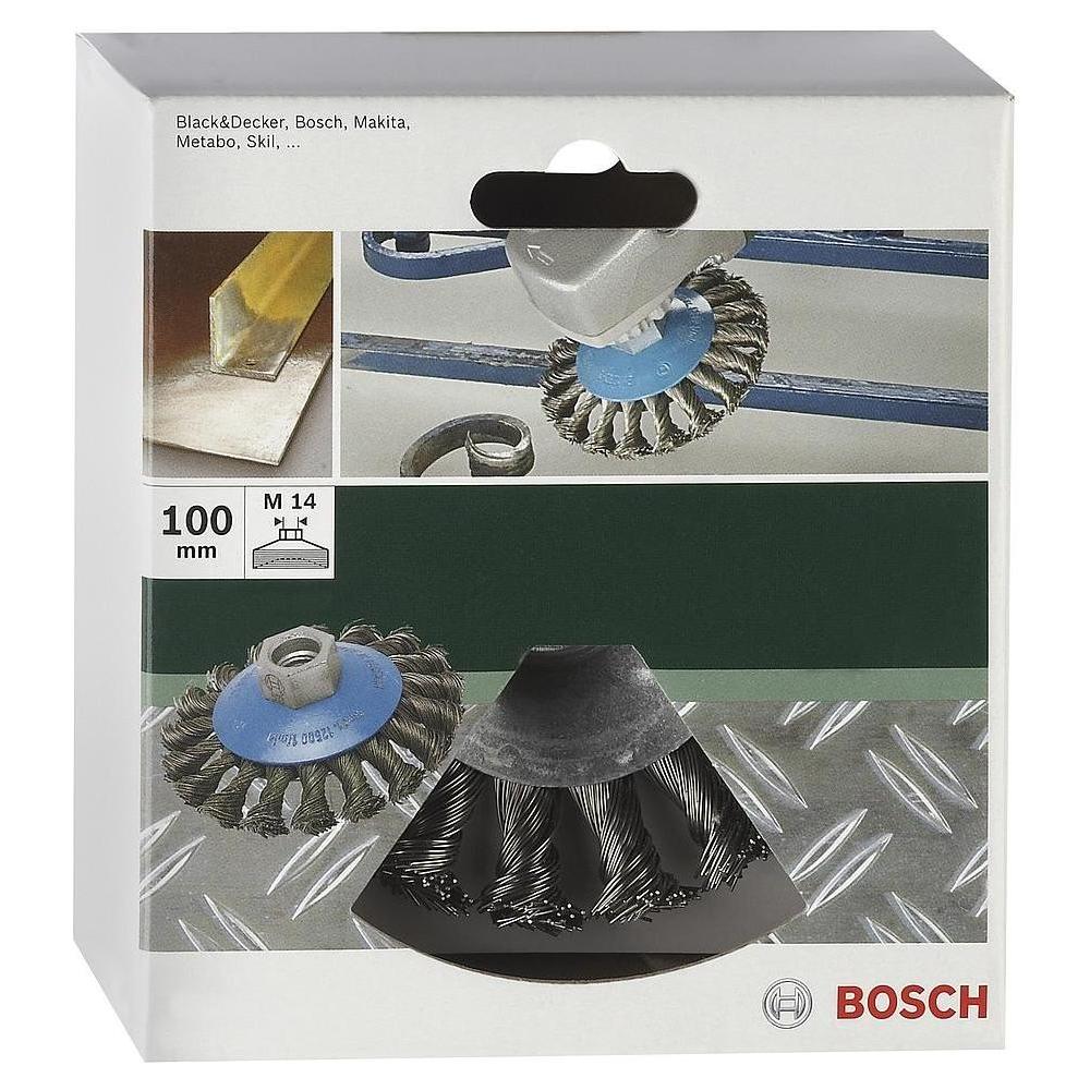 Spazzola Conica per Smerigliatrici Angolari e Assiali - filo intrecciato - Foto 2